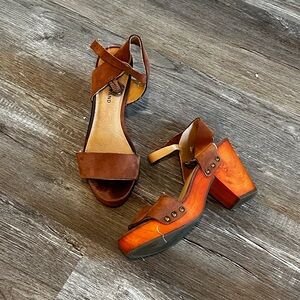 Lucky Brand Brown Block Heel Sandals